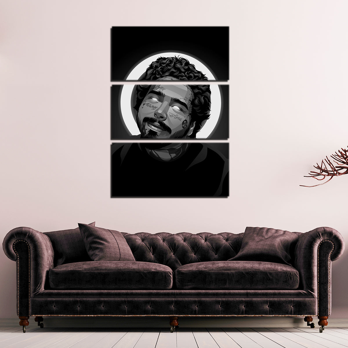 Stunning Grayscale Post Malone Wall Art for Your Home Decor