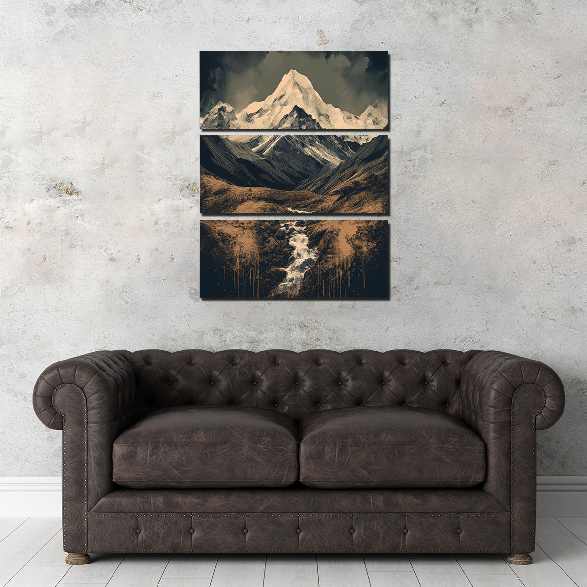 Vintage Retro Mountain Painting Wall Art for Stunning Home Decor