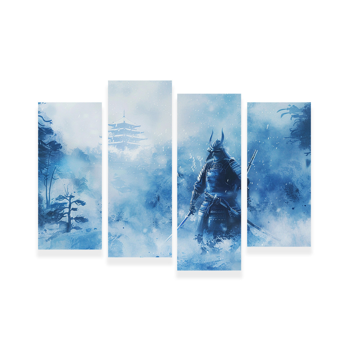 Stunning Samurai Misty Winter Forest Wall Art for Your Home Decor