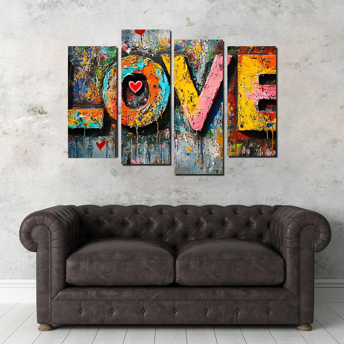 Enchanting Love Graffiti Wall Art for Stunning Decor