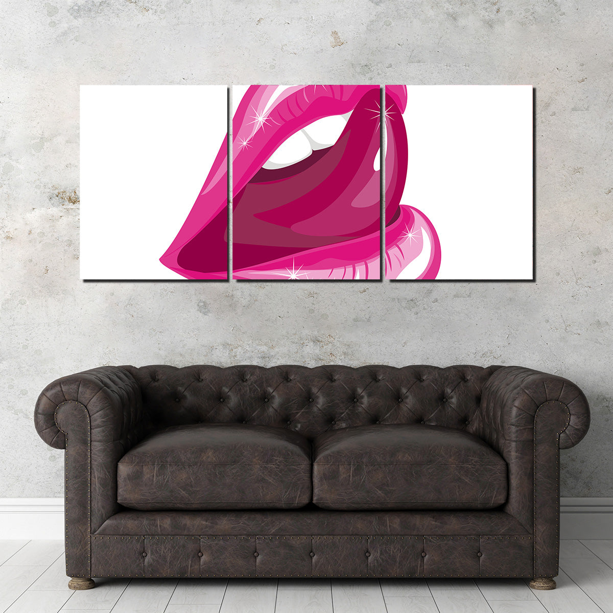 Lick Lips: Premium Hand - Built Kiln - Dried Pine Wood Framed Canvas Prints