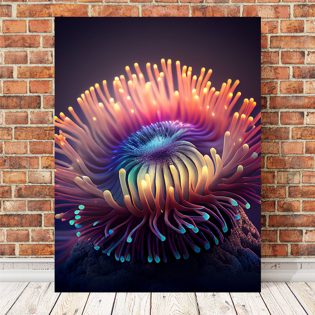 Stunning Glowing Sea Anemone Wall Art for Home Decor