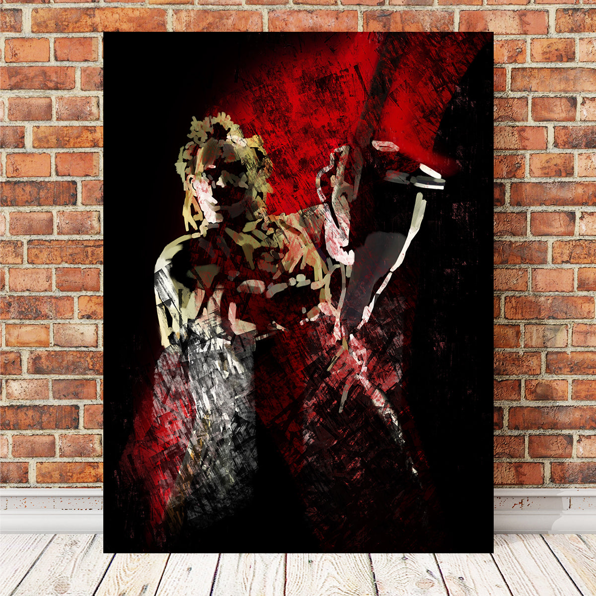 Exquisite Painted Leatherface Wall Art by Andy Brackpool