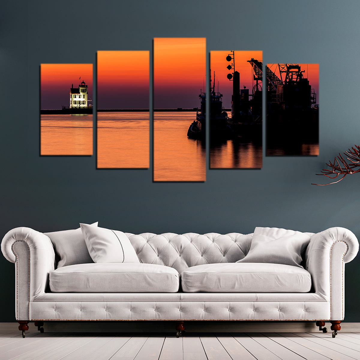 Breathtaking Lorain Harbor Lighthouse Sunset Wall Art for Stunning Home Decor