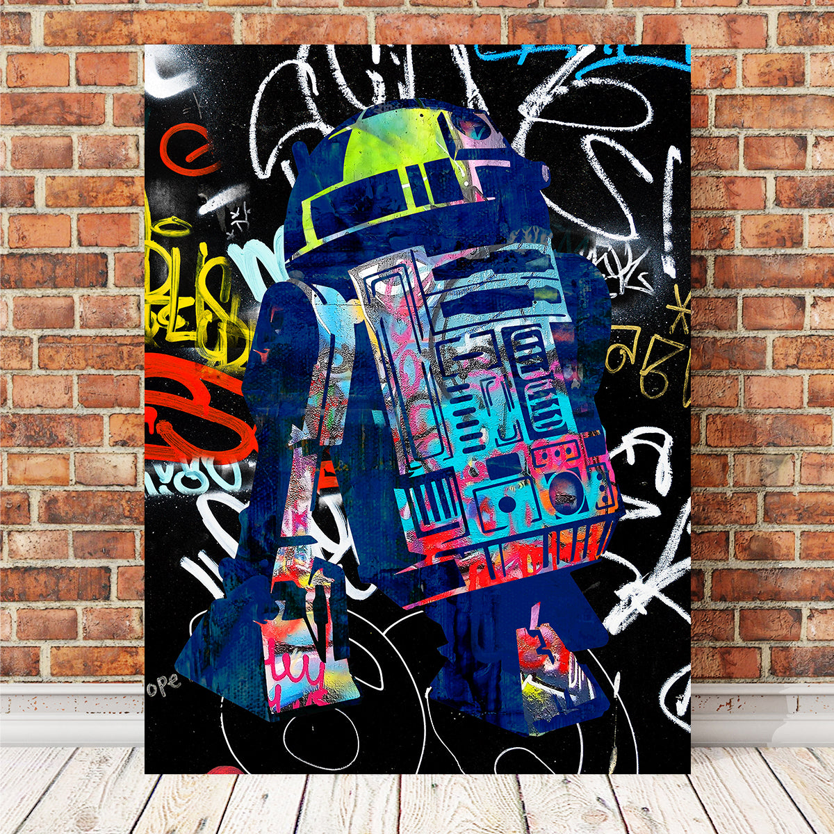 Eye - catching R2D2 Graffiti Wall Art by Stephen Chambers