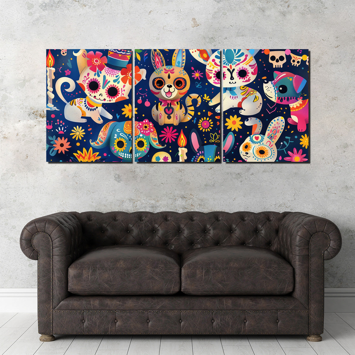 Eye - catching Day of the Dead Animals Wall Art for Home Decor