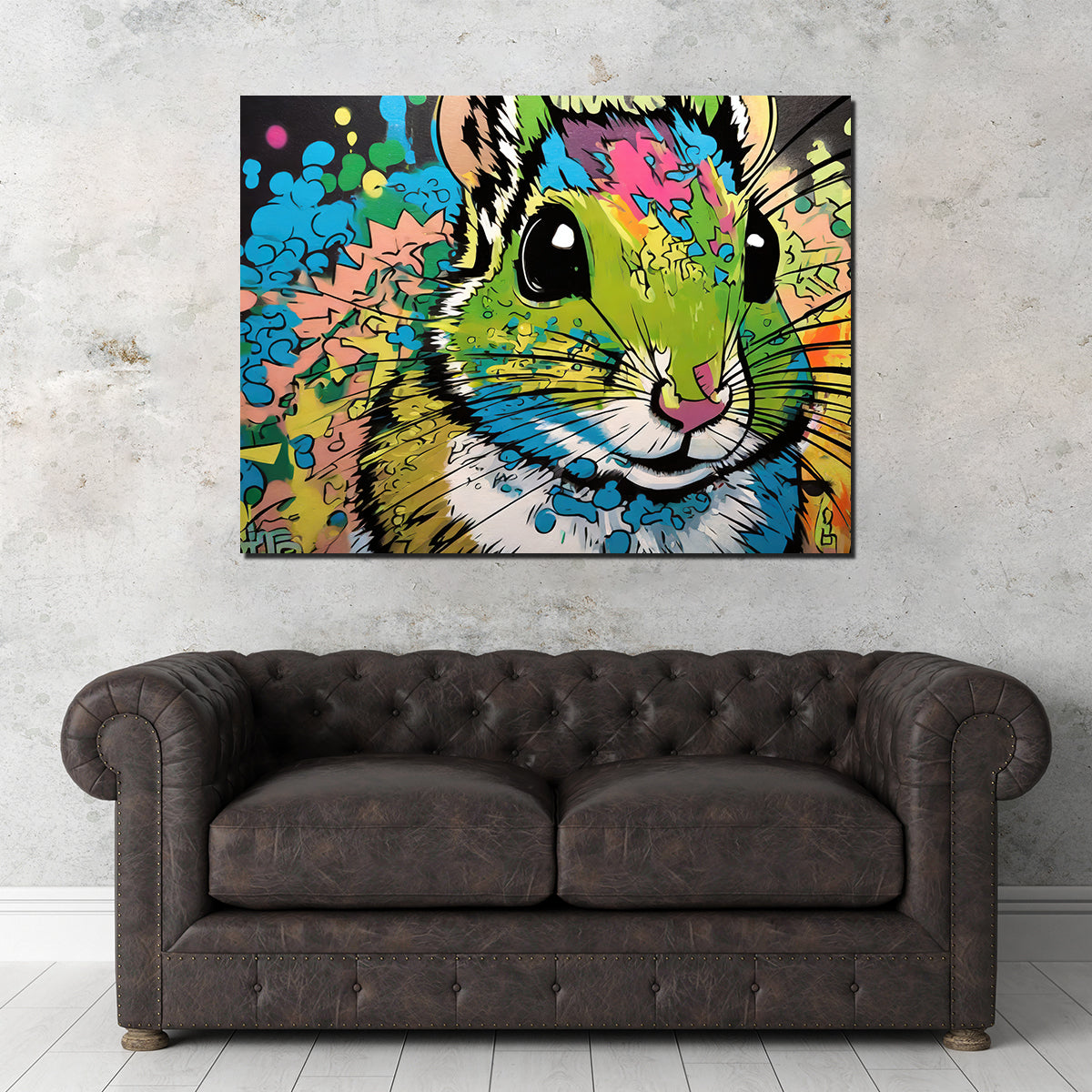 Unique Chipmunk Graffiti Wall Art by Stephen Chambers