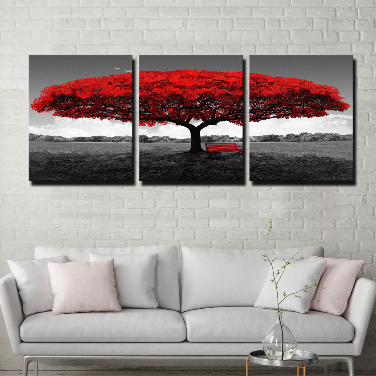 Vibrant Red Tree Wall Art for Stunning Home Decor