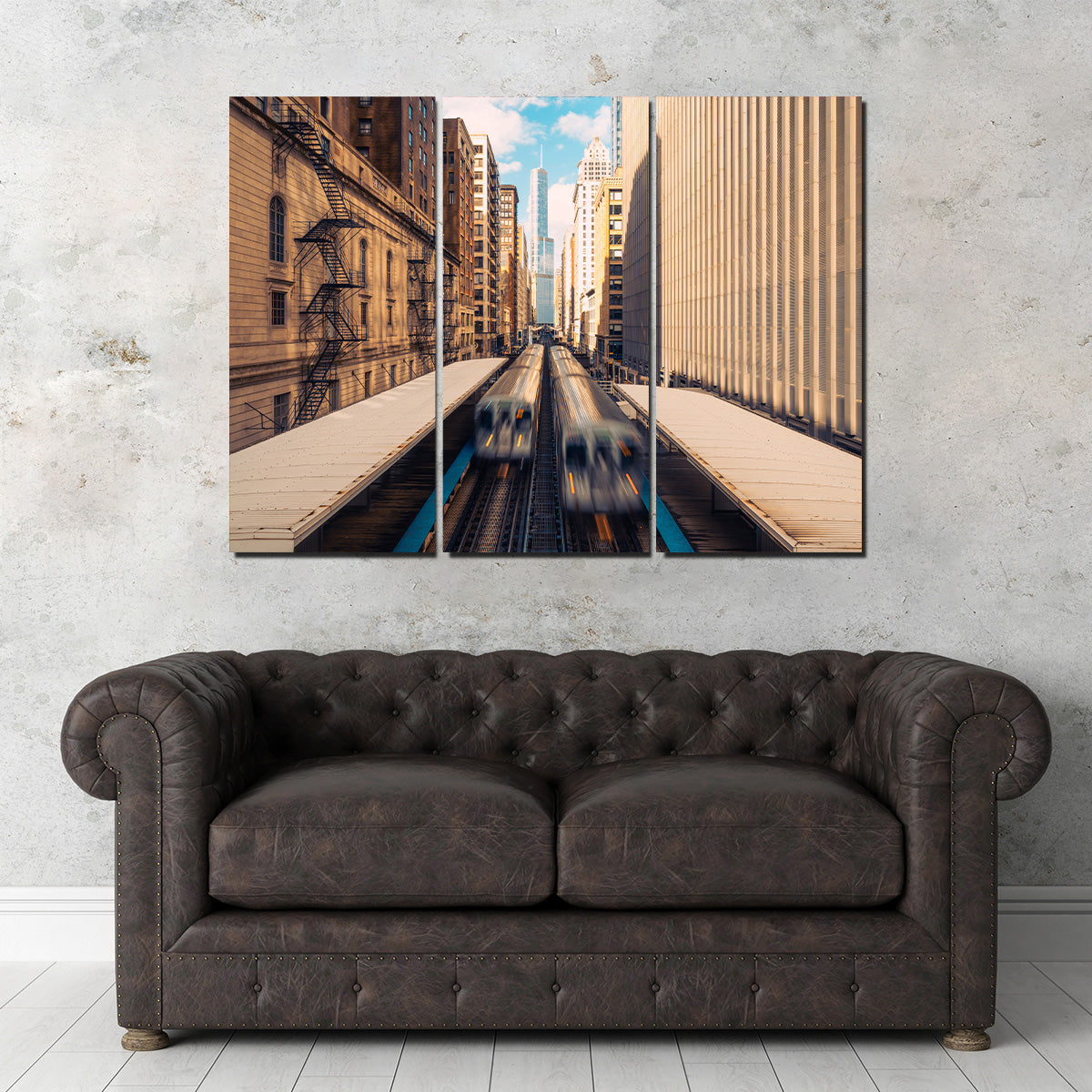 Stunning Railway Station Downtown Chicago Wall Art for Home Decor