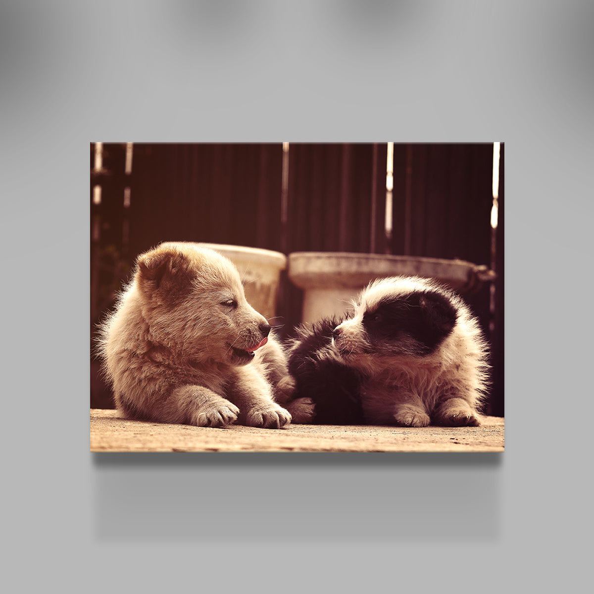 Dog's Best Friend Wall Art - Stunning Handmade Canvas by George Sorin