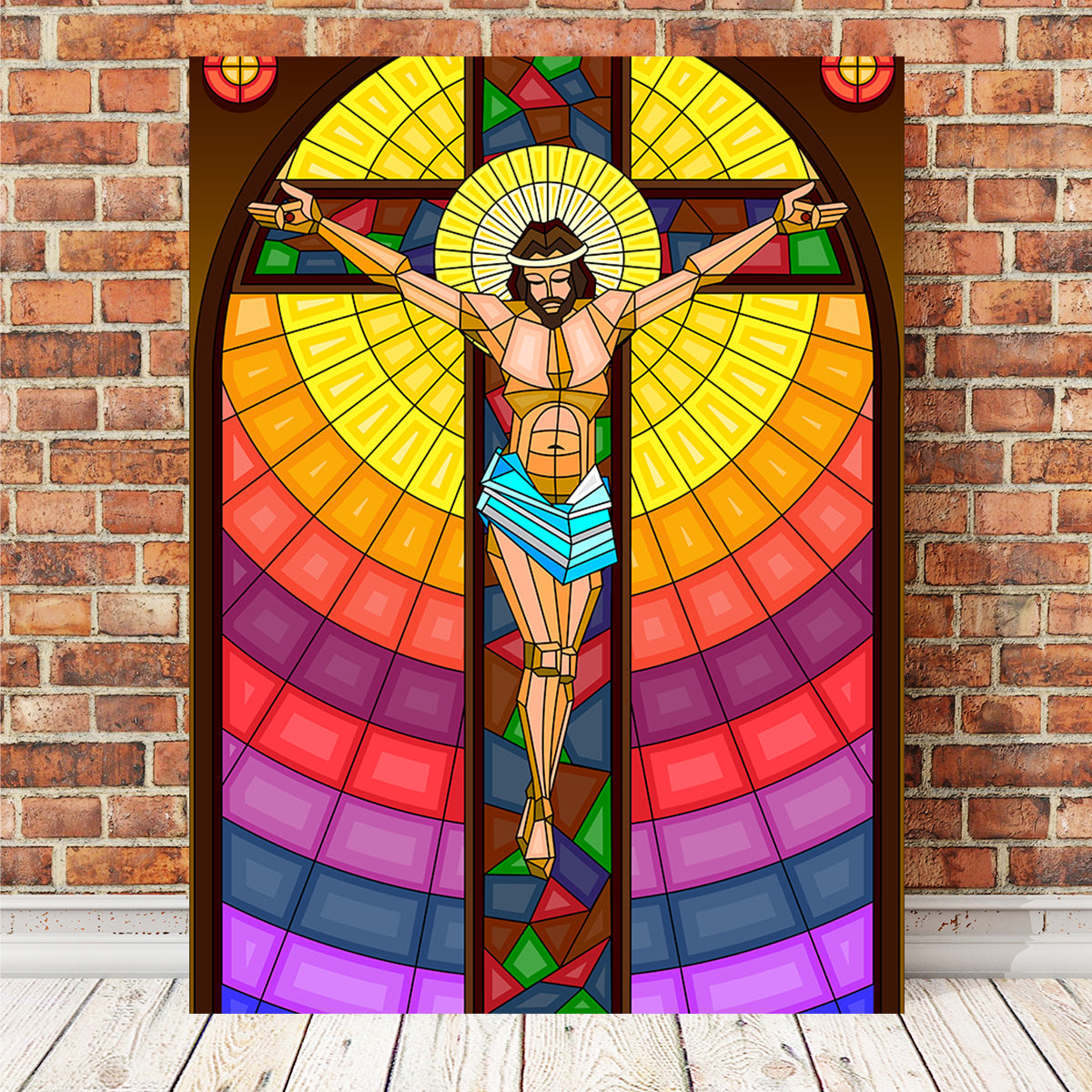 Exquisite Stained Glass Crucifixion Wall Art for Stunning Home Decor