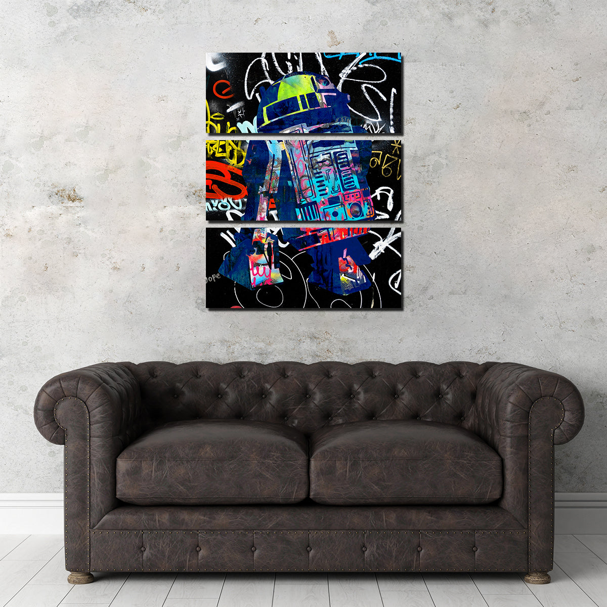 Eye - catching R2D2 Graffiti Wall Art by Stephen Chambers