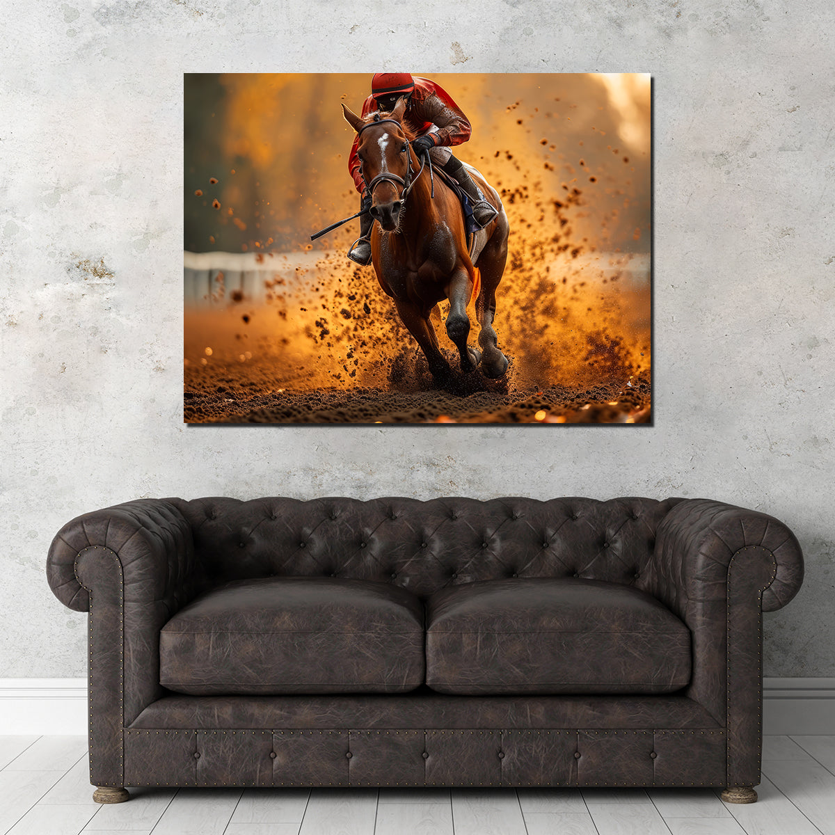 Exquisite Jockey on Horse Racing Wall Art for Stunning Decor