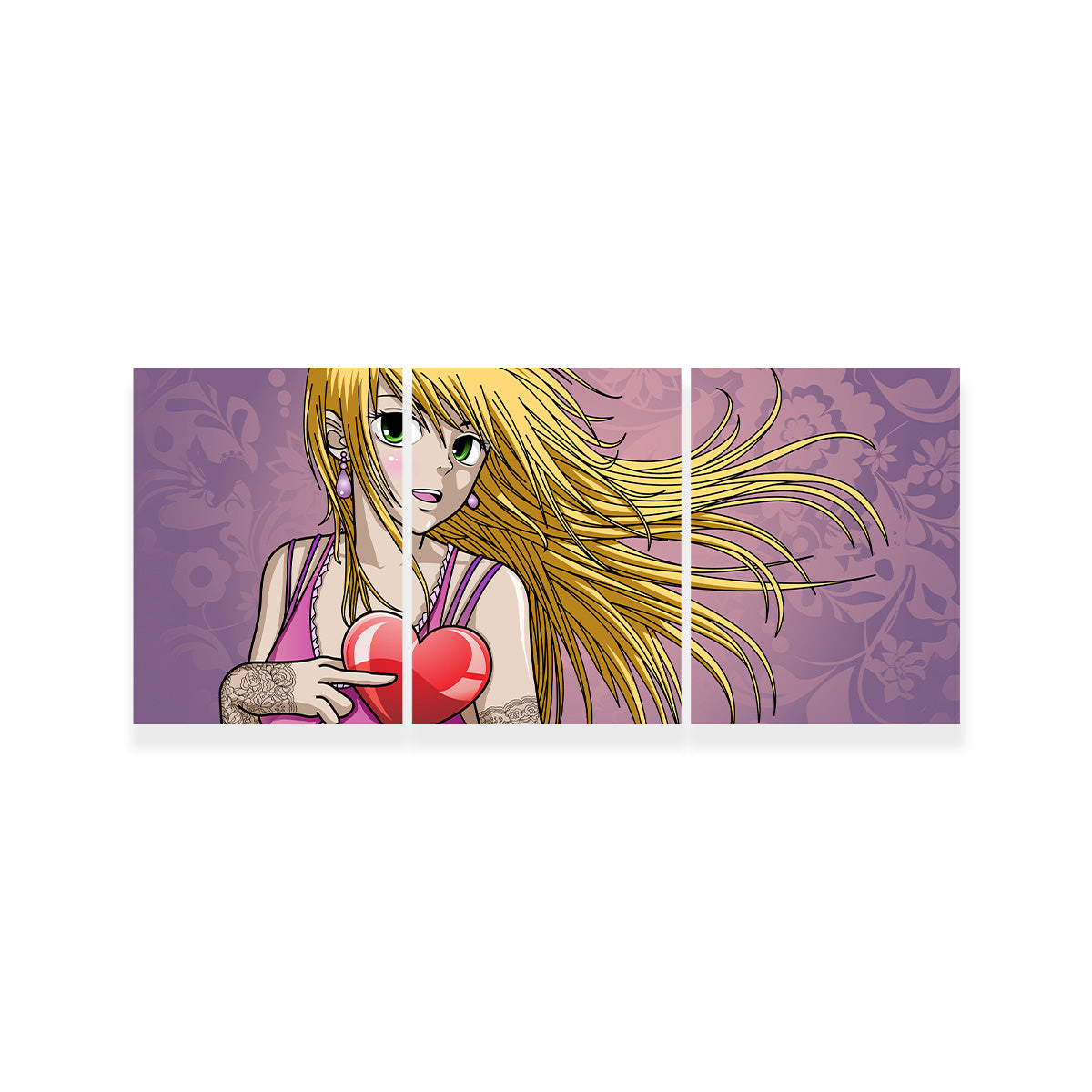 Charming Girl Holding Heart Wall Art