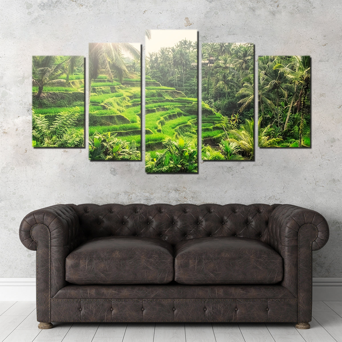 Tegallalang Wall Art - Premium Handmade Canvas with Sustainable Pine Wood Frames