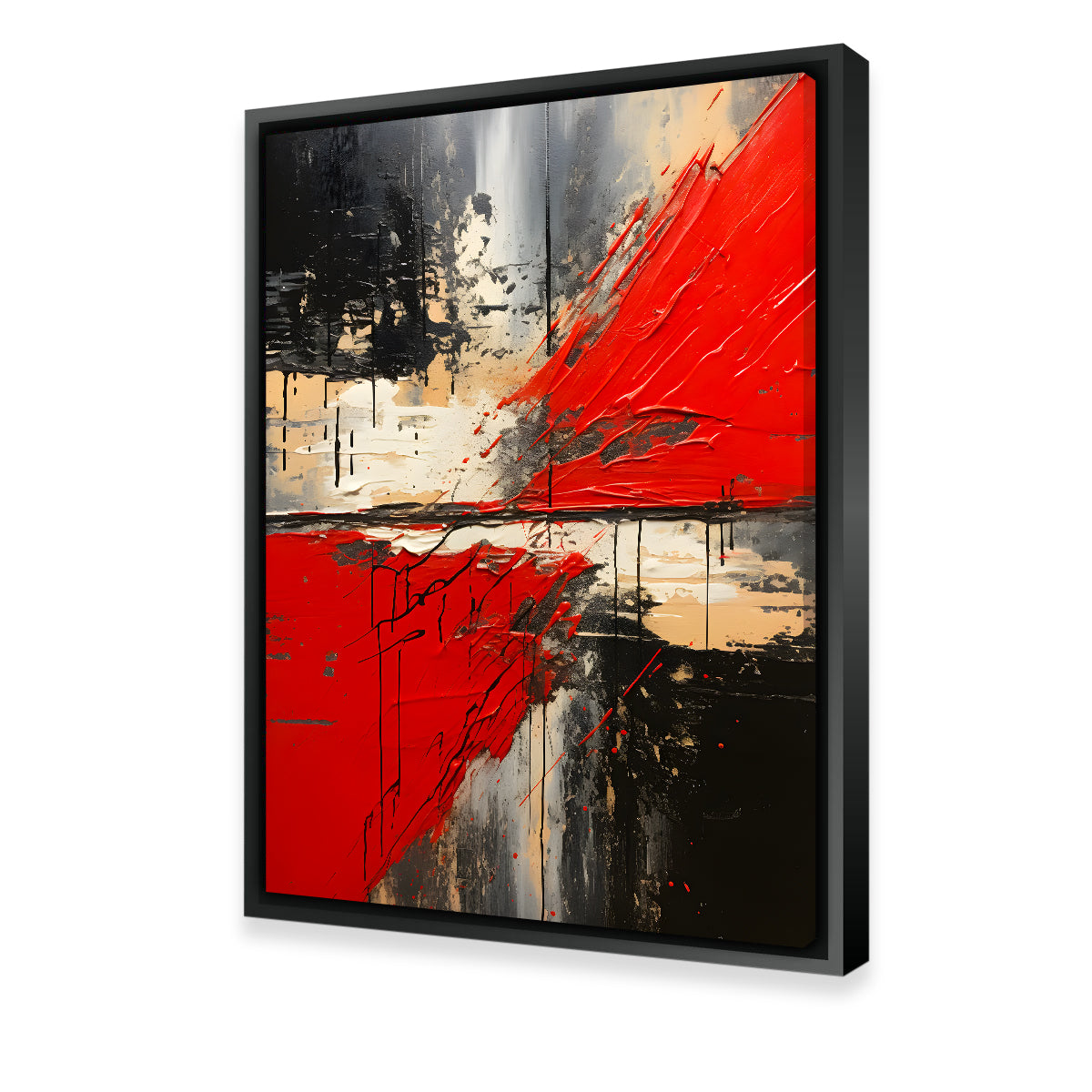 Stunning Abstract Red and Black Shapes 7 Wall Art for Modern Interiors