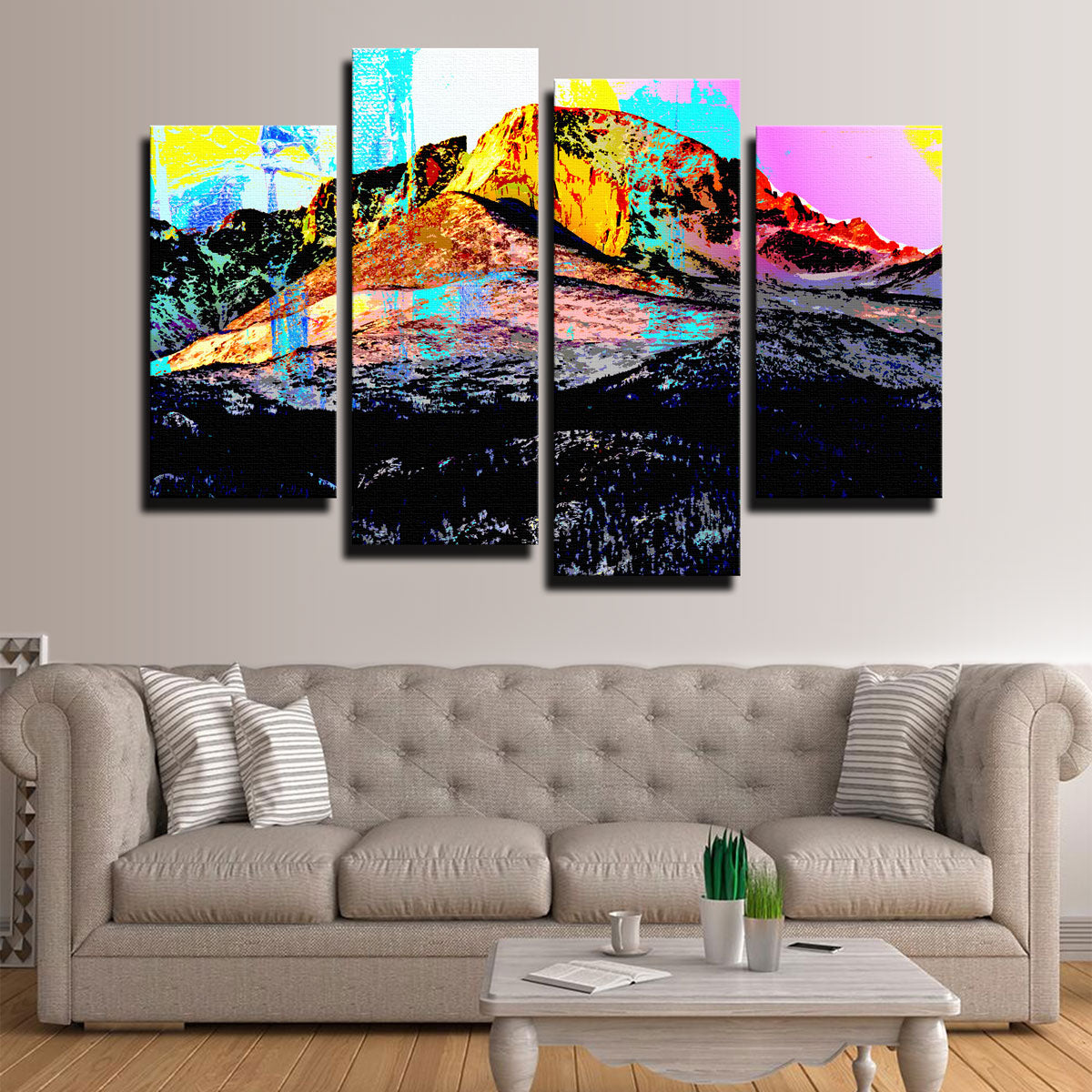 Stunning Abstract Longs Peak Wall Art for Home Decor