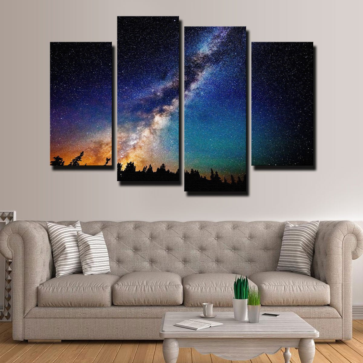 Stunning Milky Way Wall Art - Museum-Quality Canvas on Sustainable Pine Frames