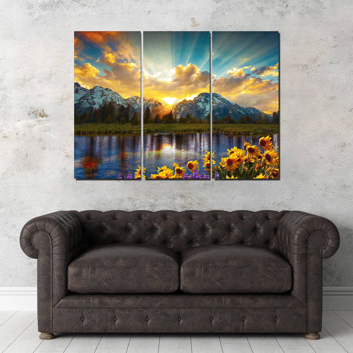 Stunning Grand Tetons Sunset Wall Art for Home Decor