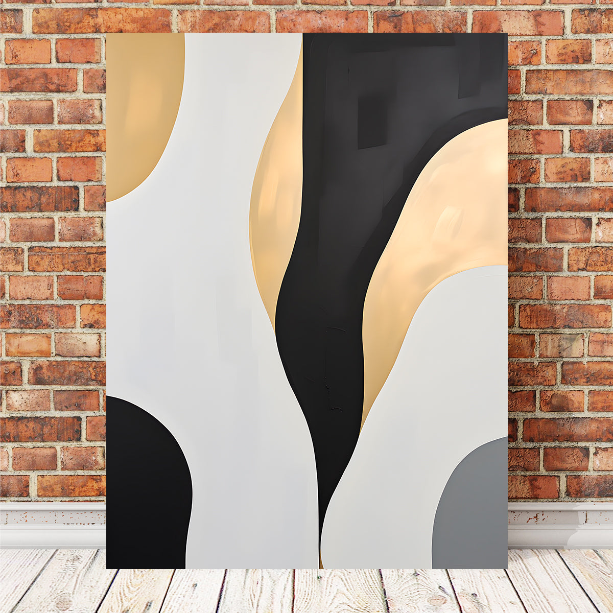 Eye - Catching Abstract Shapes Series B&G 3 Wall Art for Stunning Decor