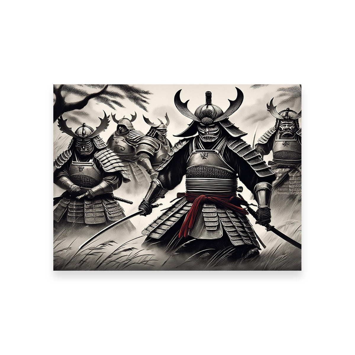 Authentic Samurai Battlefield Wall Art - Museum-Quality Canvas Print