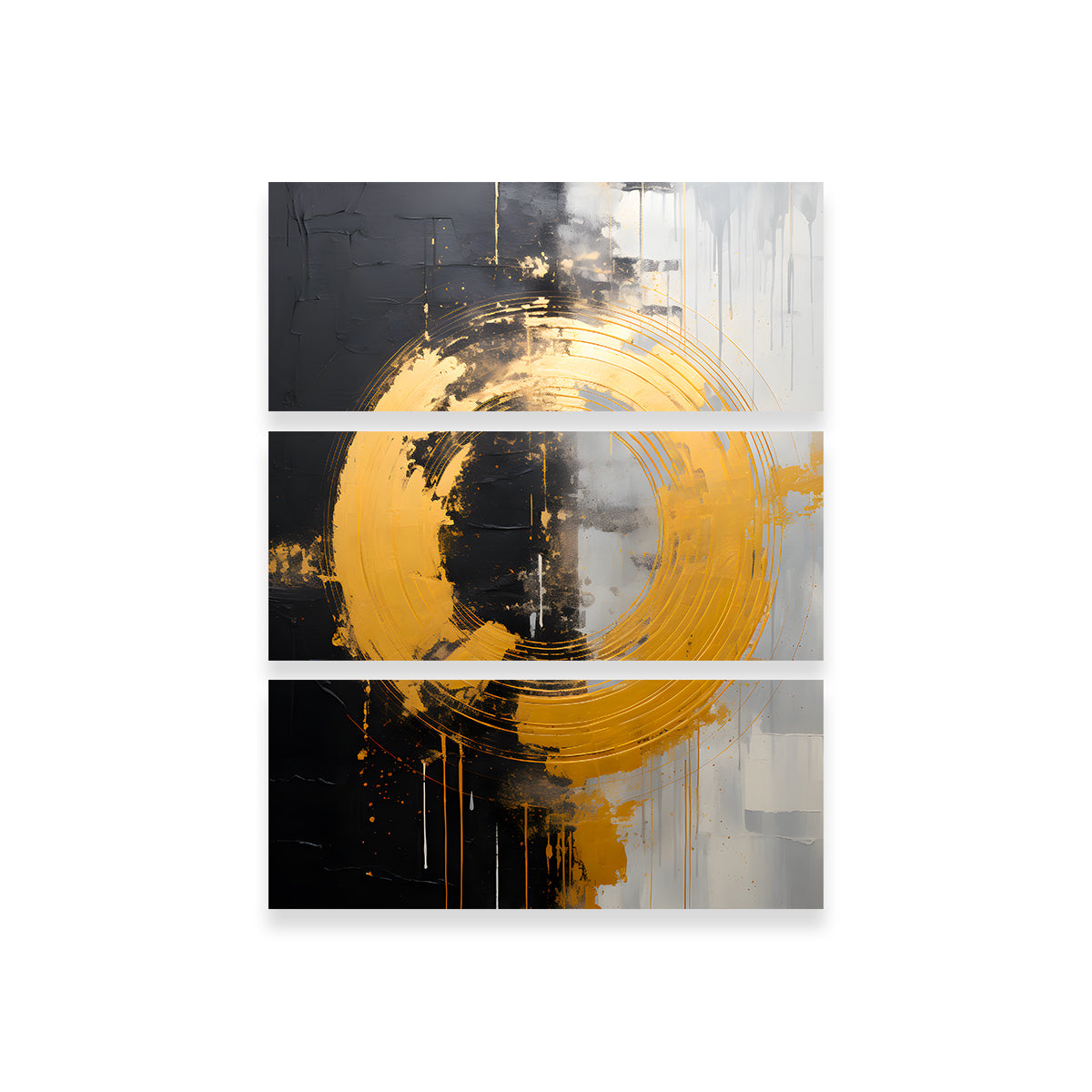 Stunning Abstract - Black Gold Shapes 11 Wall Art for Modern Decor