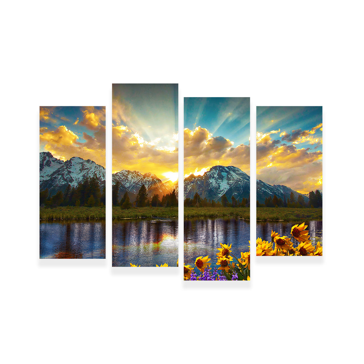 Stunning Grand Tetons Sunset Wall Art for Home Decor