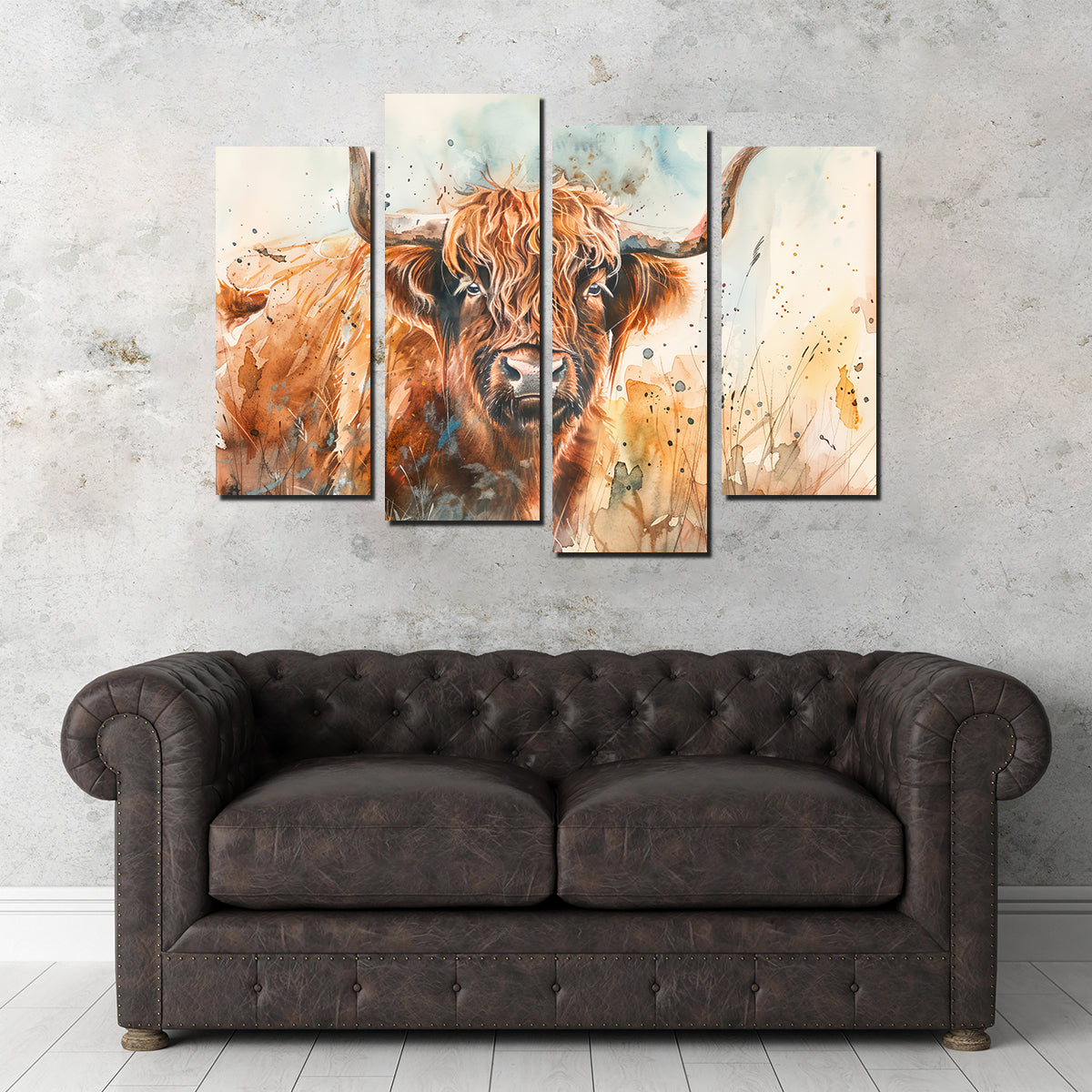 Stunning Grazing Highland Bull Wall Art for Your Home Decor