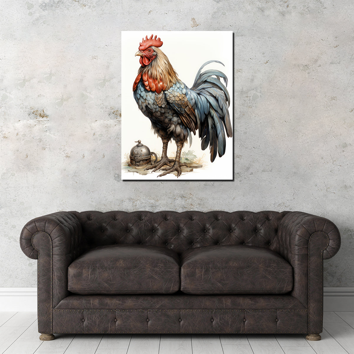 Stunning Rooster With Gold Horn Wall Art for Striking Home Decor