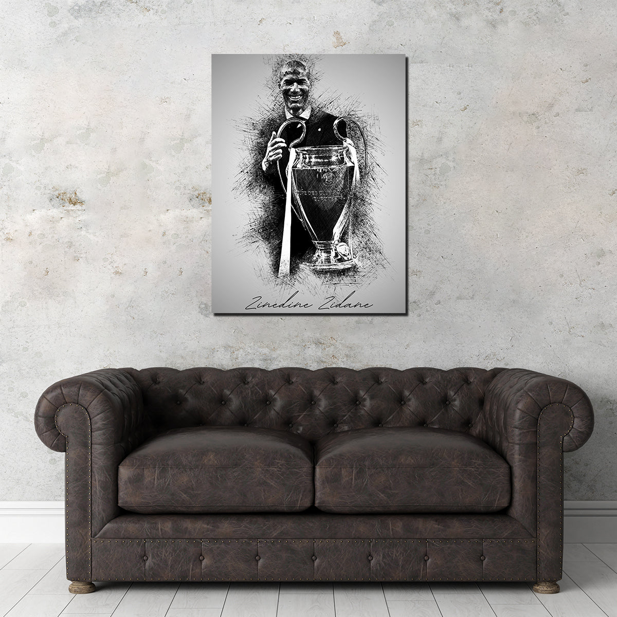 Stunning Zinedine Zidane Wall Art for Soccer Fans