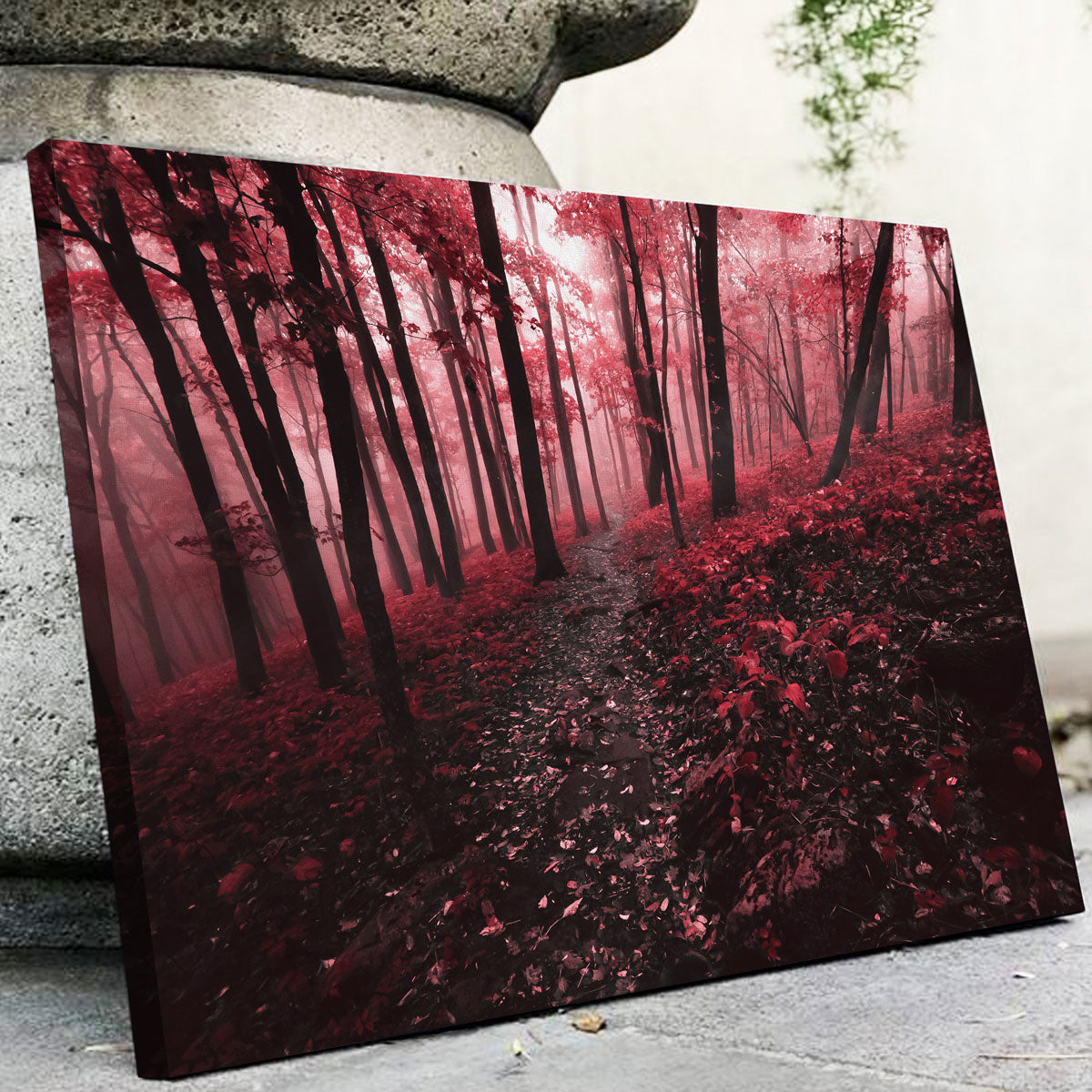 Stunning Red Forest Wall Art by Lucas Moore