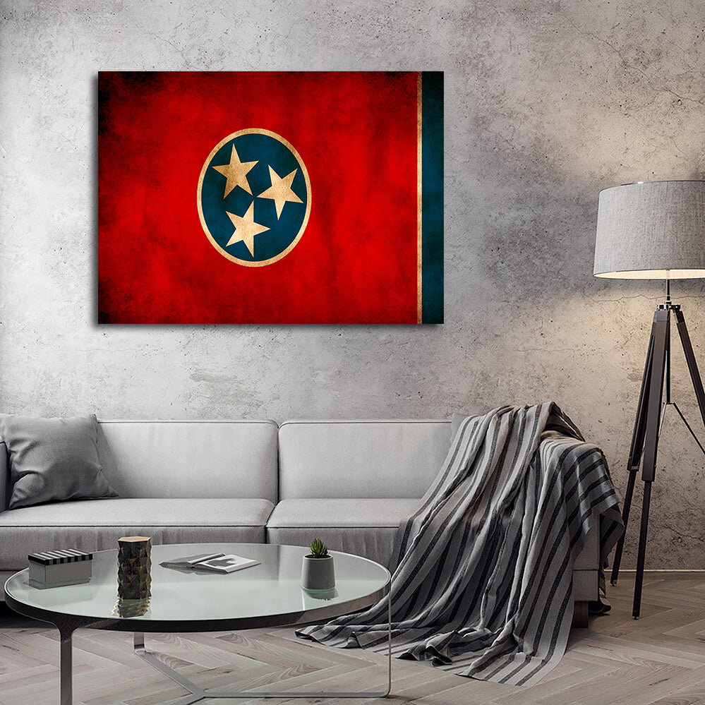 Vintage Tennessee Flag Grunge Wall Art for Stunning Home Decor
