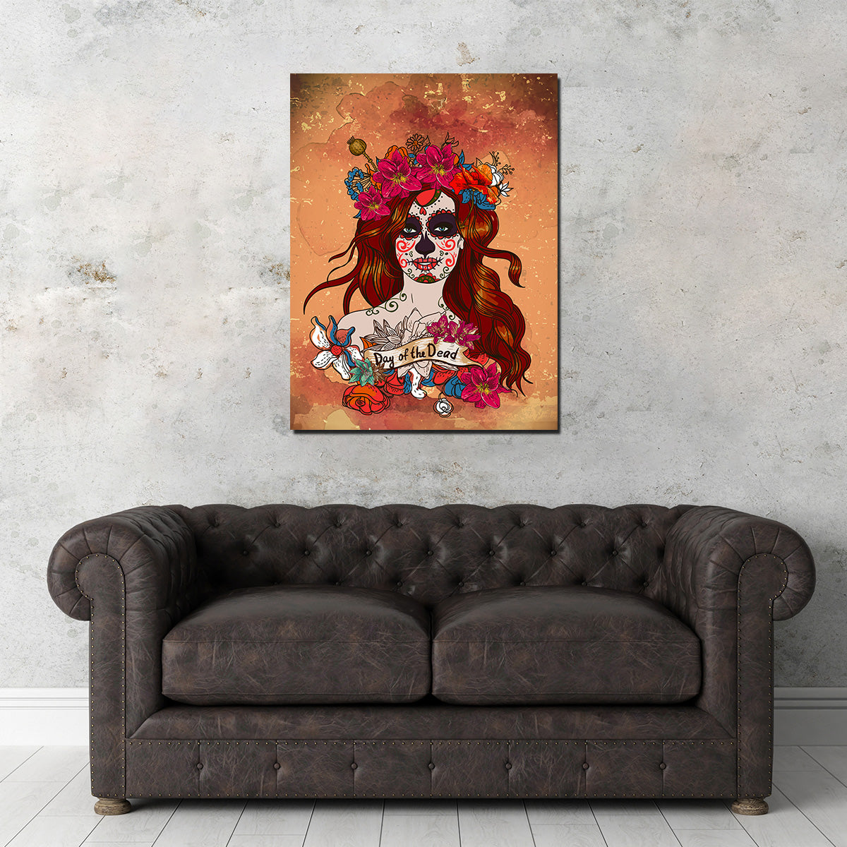 Stunning Girl With Sugar Skull Wall Art for Your Home Decor