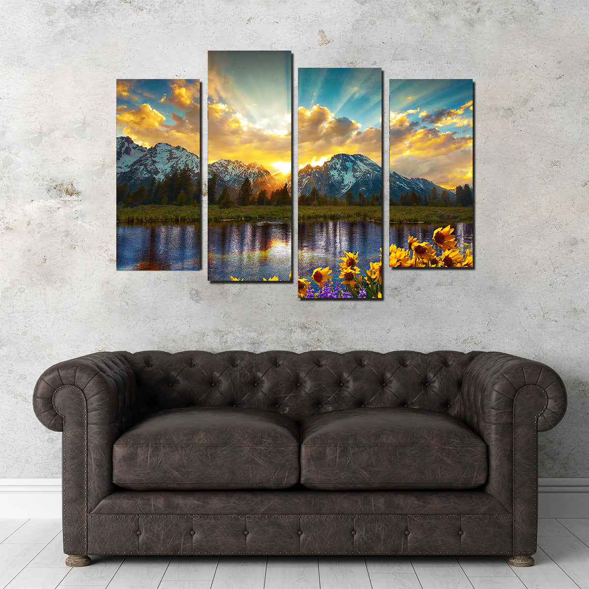 Stunning Grand Tetons Sunset Wall Art for Home Decor