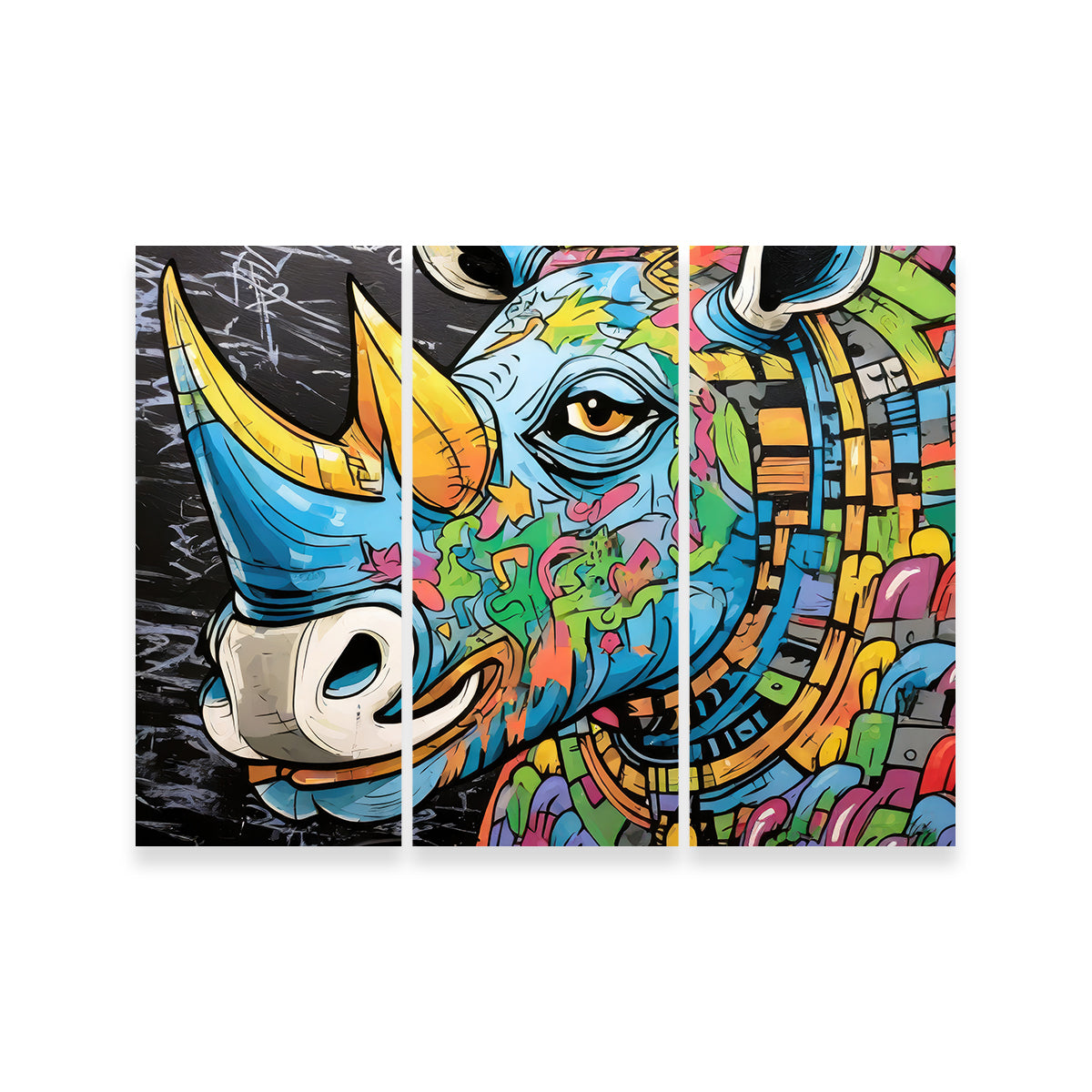 Stunning Rhino Graffiti Wall Art by Stephen Chambers