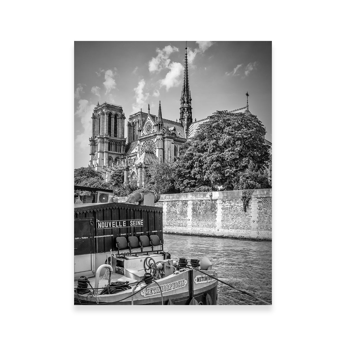 Exquisite Paris Cathedral Notre Dame & Seine Riverside Wall Art by Melanie Viola