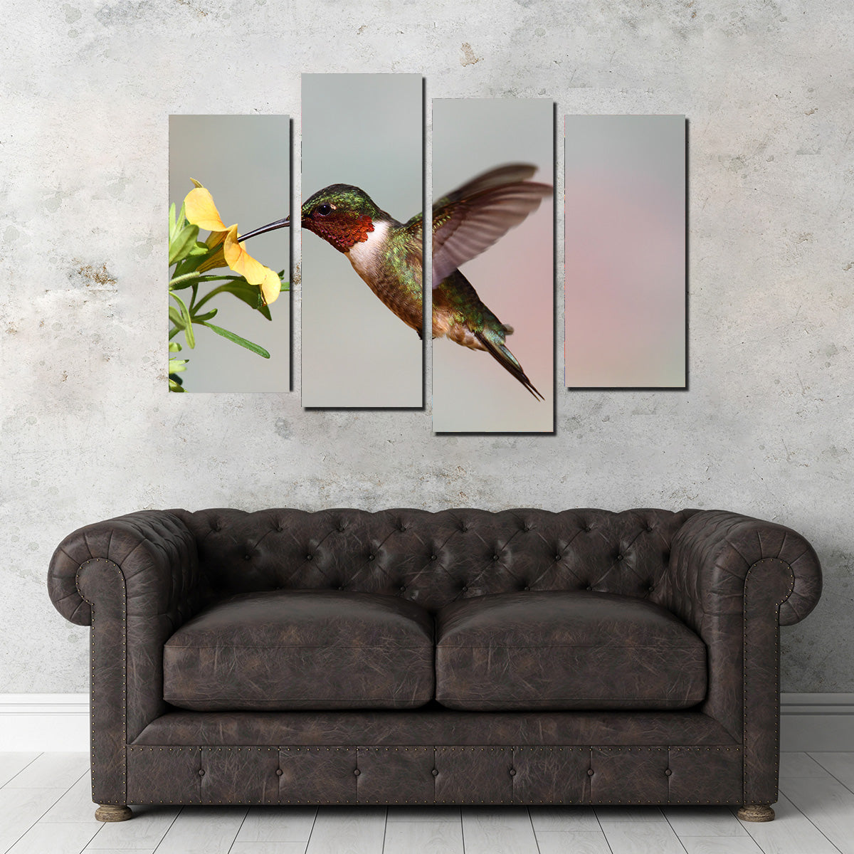 Exquisite Ruby Throated Hummingbird Wall Art for Stunning Decor