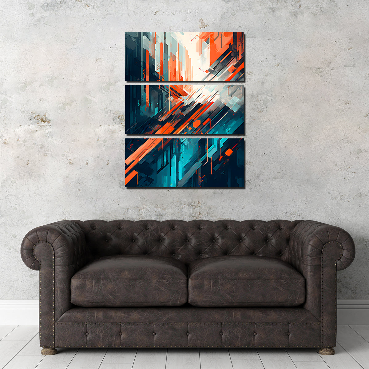 Stunning Abstract - Blue Orange Shapes Wall Art for Your Home Decor