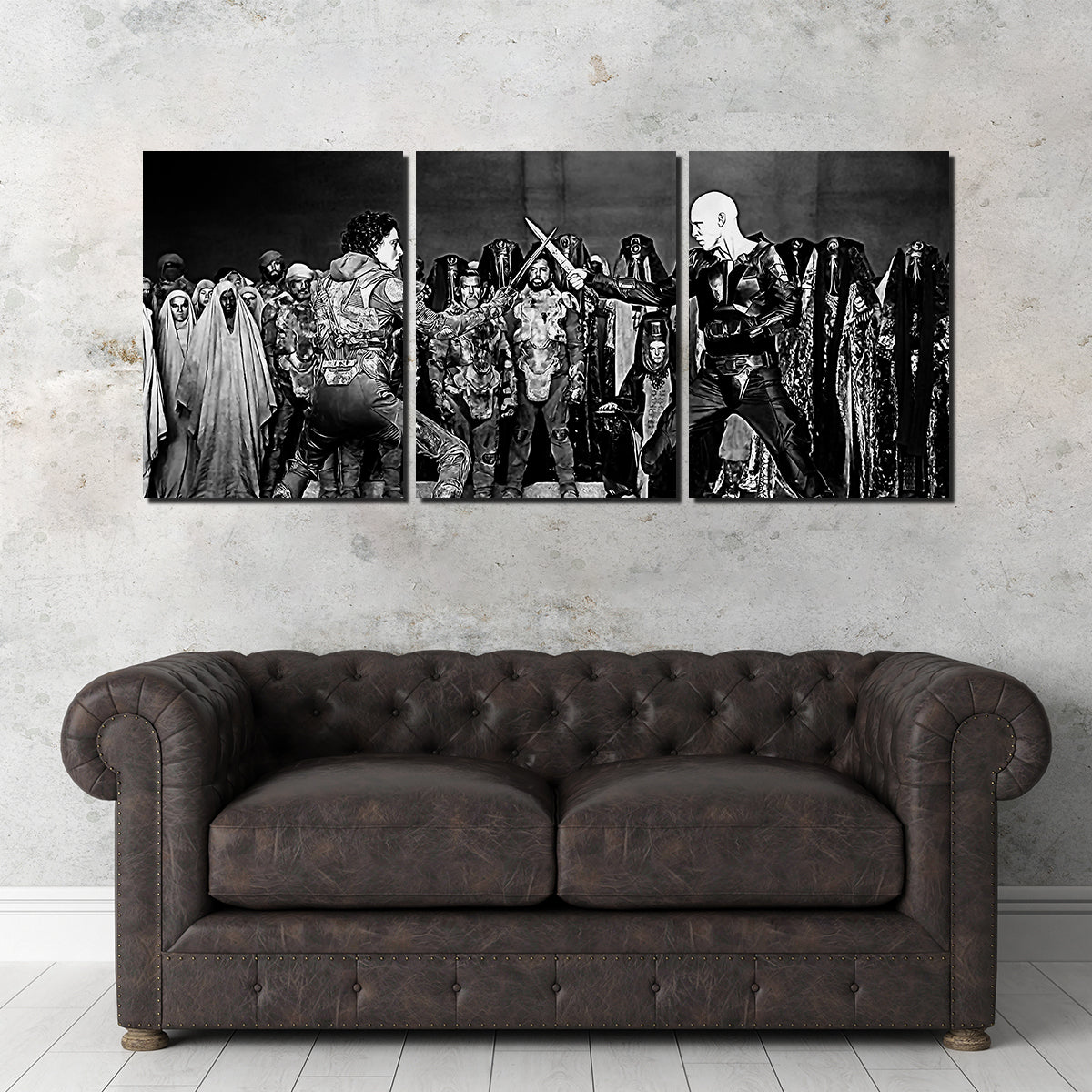 Stunning Paul Vs. Feyd Rautha Grayscale Wall Art for Your Home Decor