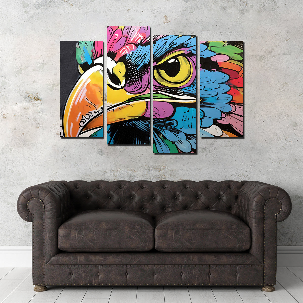 Stunning Hawk Graffiti Wall Art by Stephen Chambers