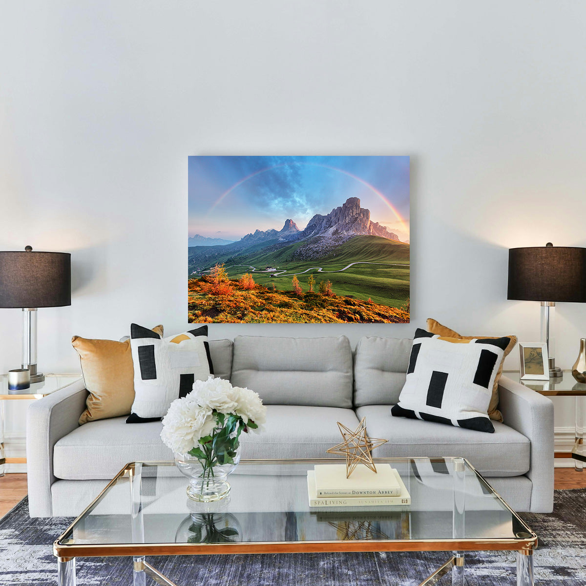 Stunning Rainbow In The Alps Wall Art for Home Decor