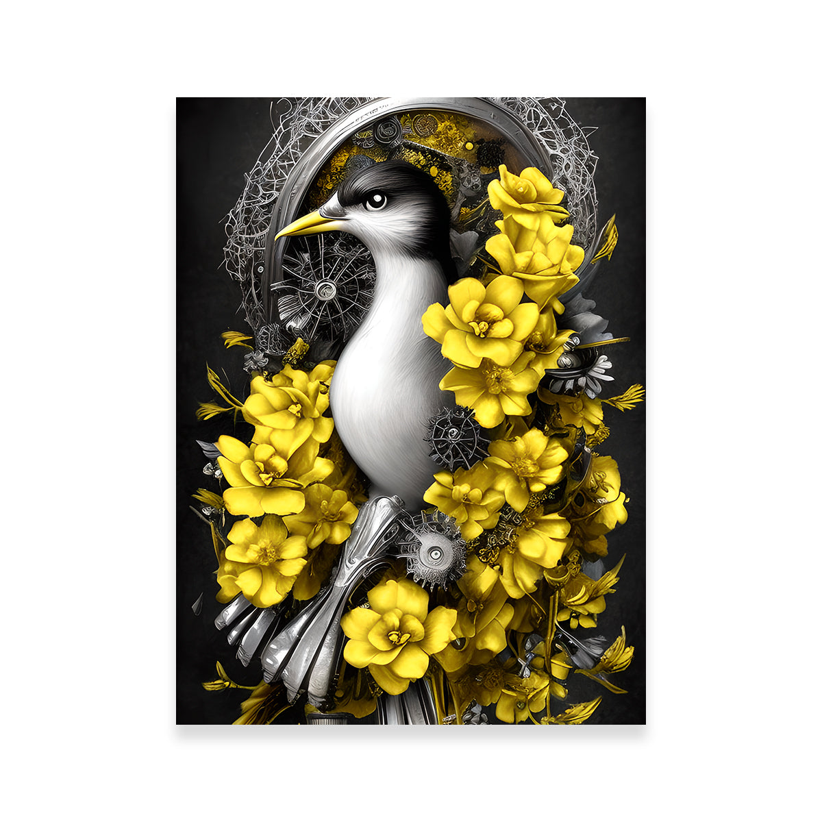 Stunning Steampunk Fantasy Bird Wall Art by Dina Rolle