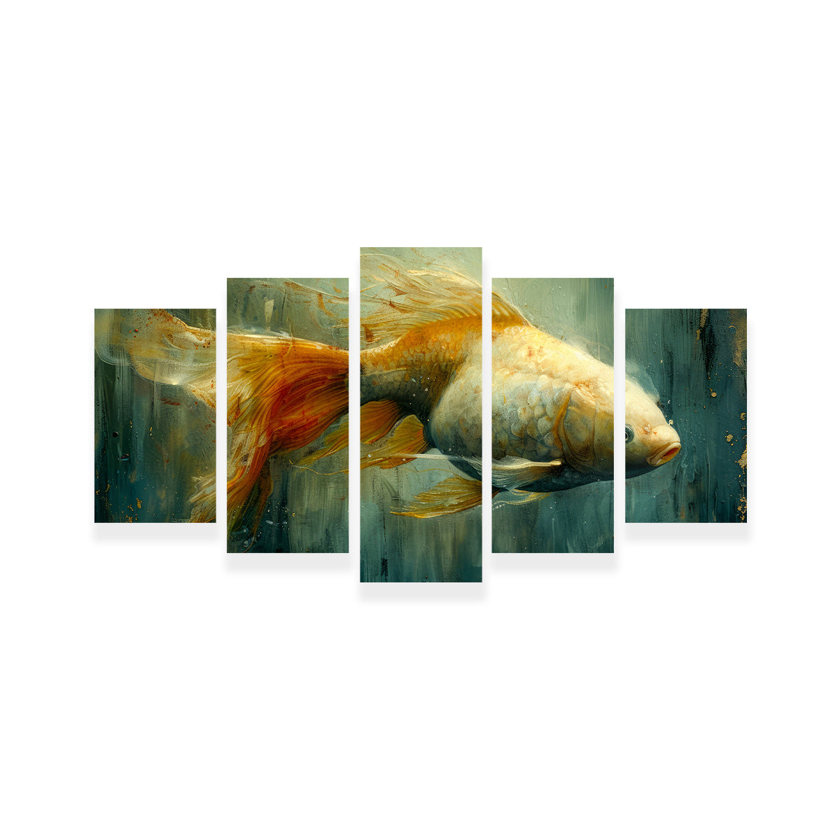 Stunning Golden Koi Fish Wall Art for Elegant Home Decor