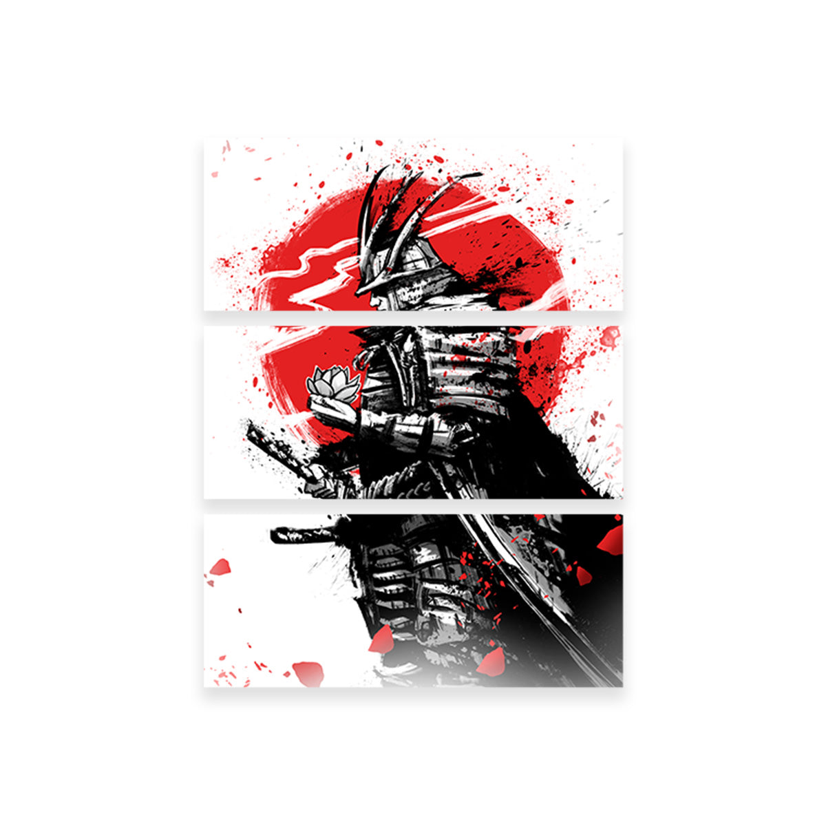 Stunning Samurai in Armor and Helmet Wall Art for Home Decor