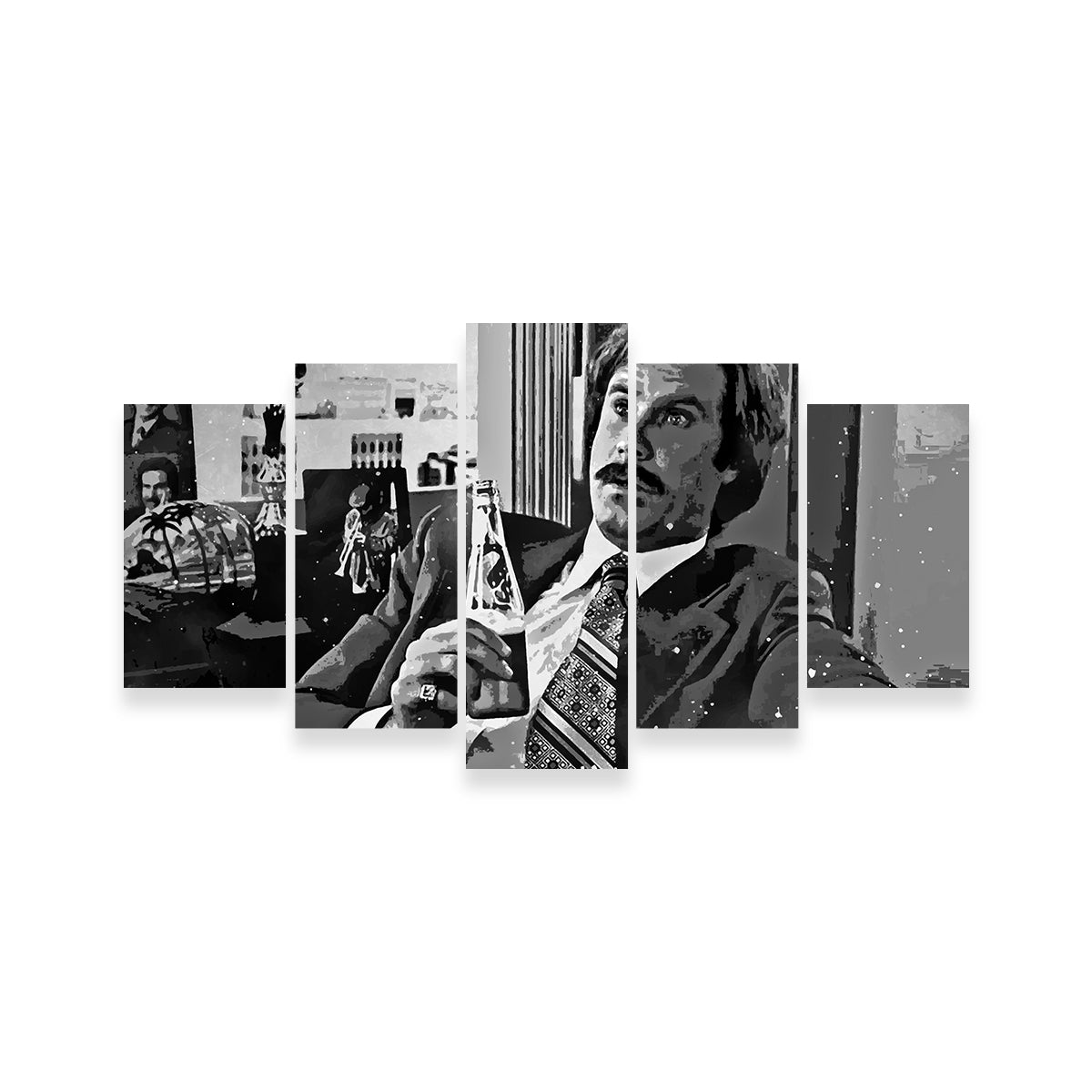 Ron Burgundy Stylish Grayscale Wall Art for Stunning Decor