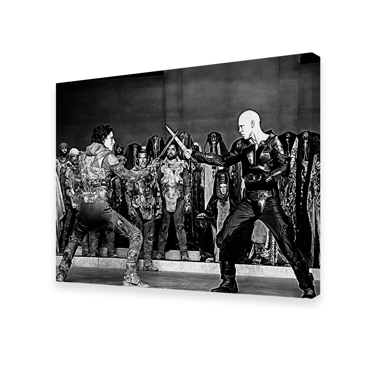 Stunning Paul Vs. Feyd Rautha Grayscale Wall Art for Your Home Decor