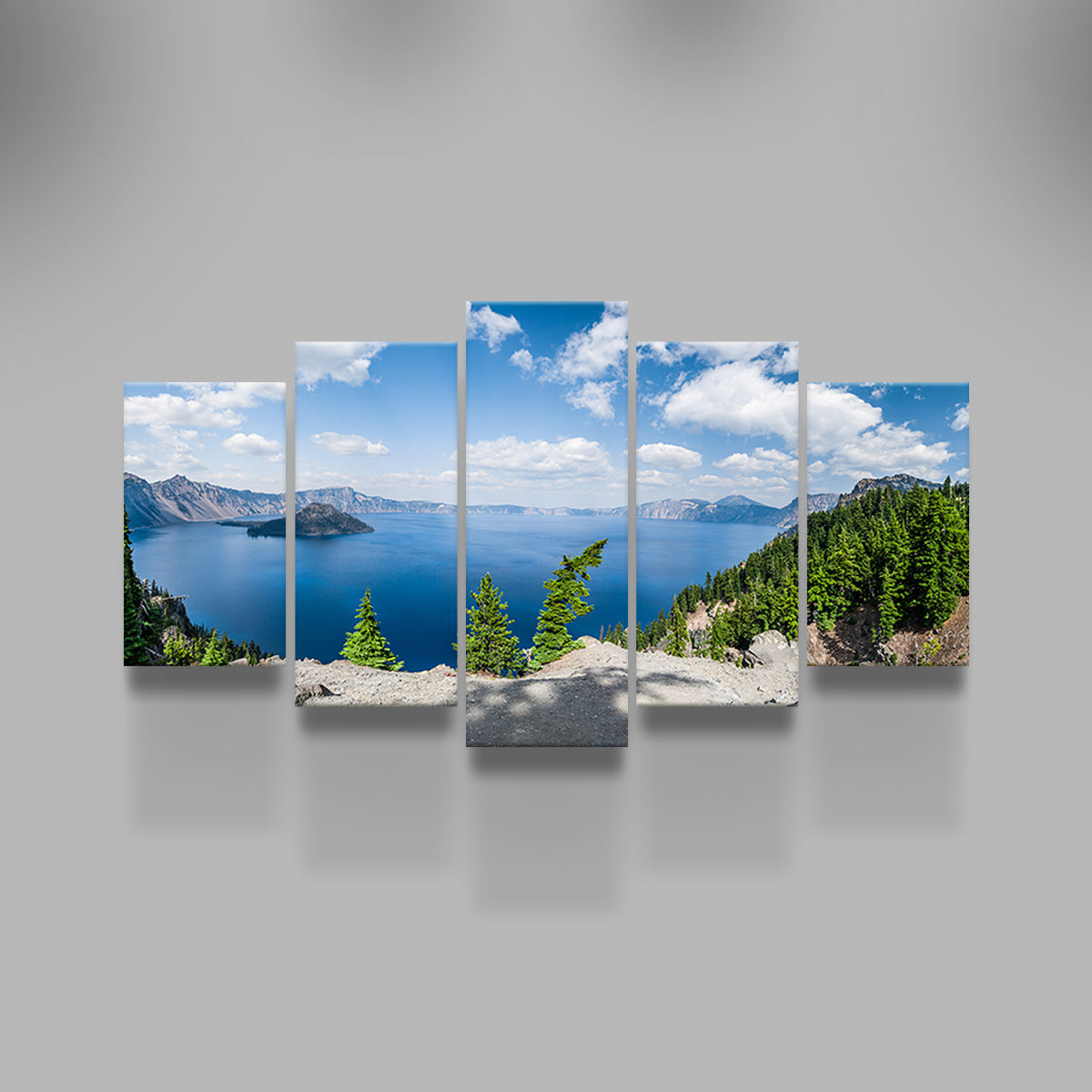 Stunning Blue Crater Lake Panorama Wall Art by Lucas Moore