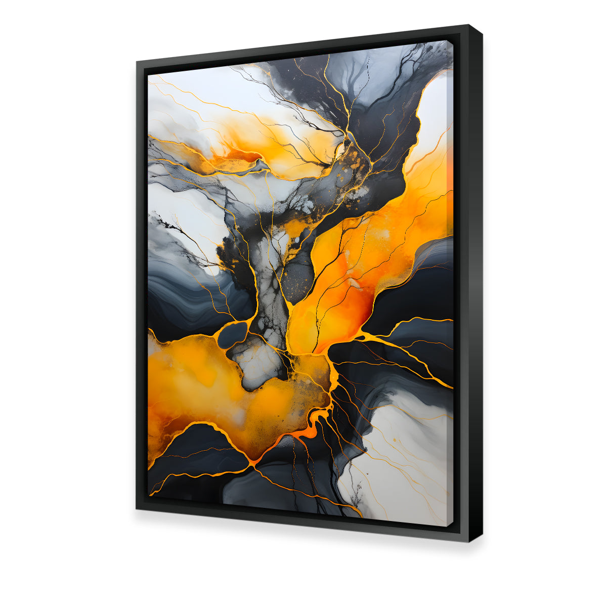 Abstract Black and Gold Waves Wall Art - Ideal for Home Decor