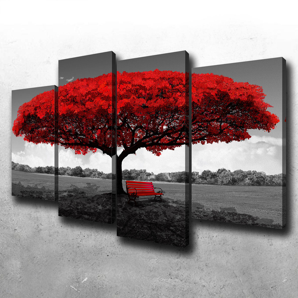 Vibrant Red Tree Wall Art for Stunning Home Decor