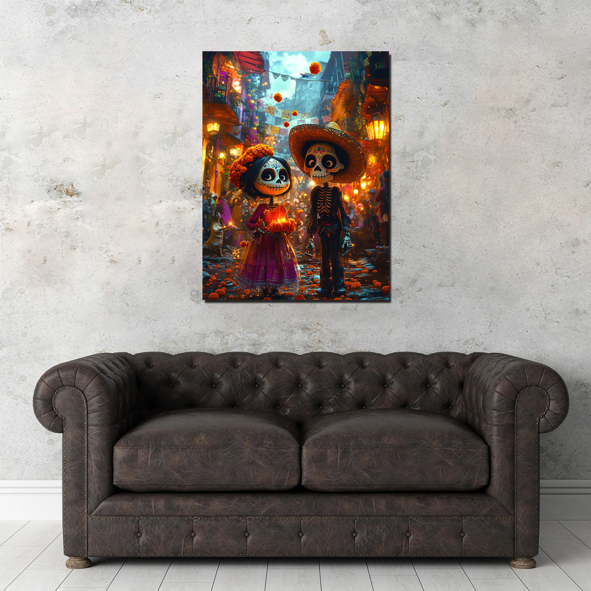 Stunning Day of the Dead Skeleton Figures Wall Art for Home Decor